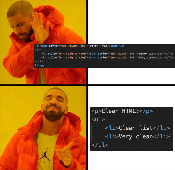 Clean HTML for better SEO